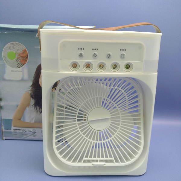 Охладитель - увлажнитель воздуха 3в1 Air Cooler Fan / Кондиционер - вентилятор мини, 7 цветов подсветки, USB 